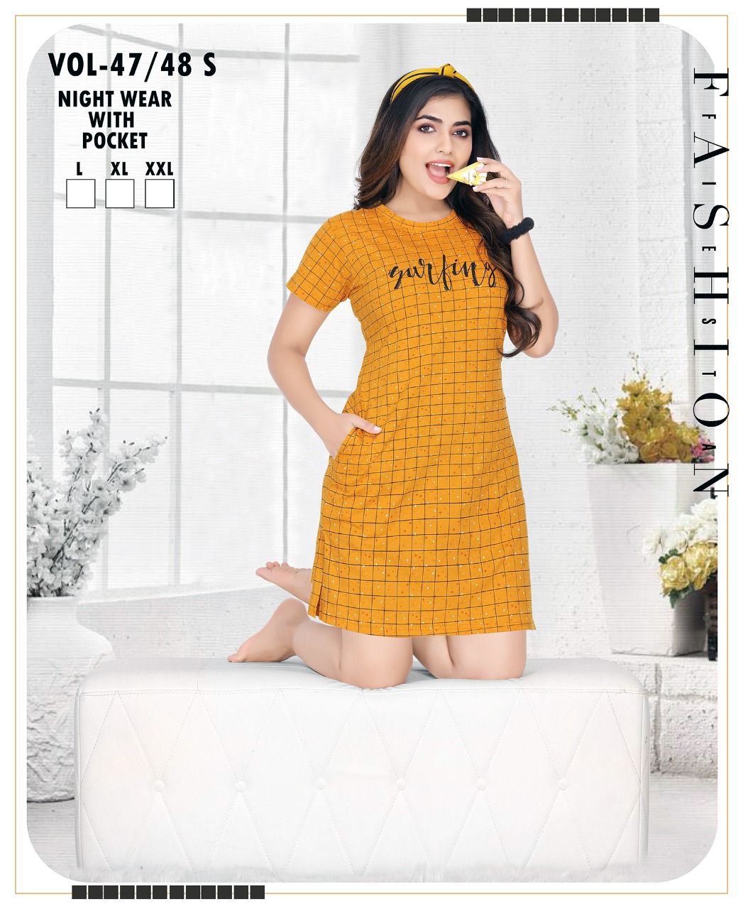 Summer Special 4748 Long Top Fancy Wear Wholesale Night Dress Collection